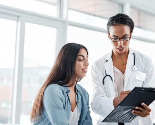 Medical professional with clipboard
